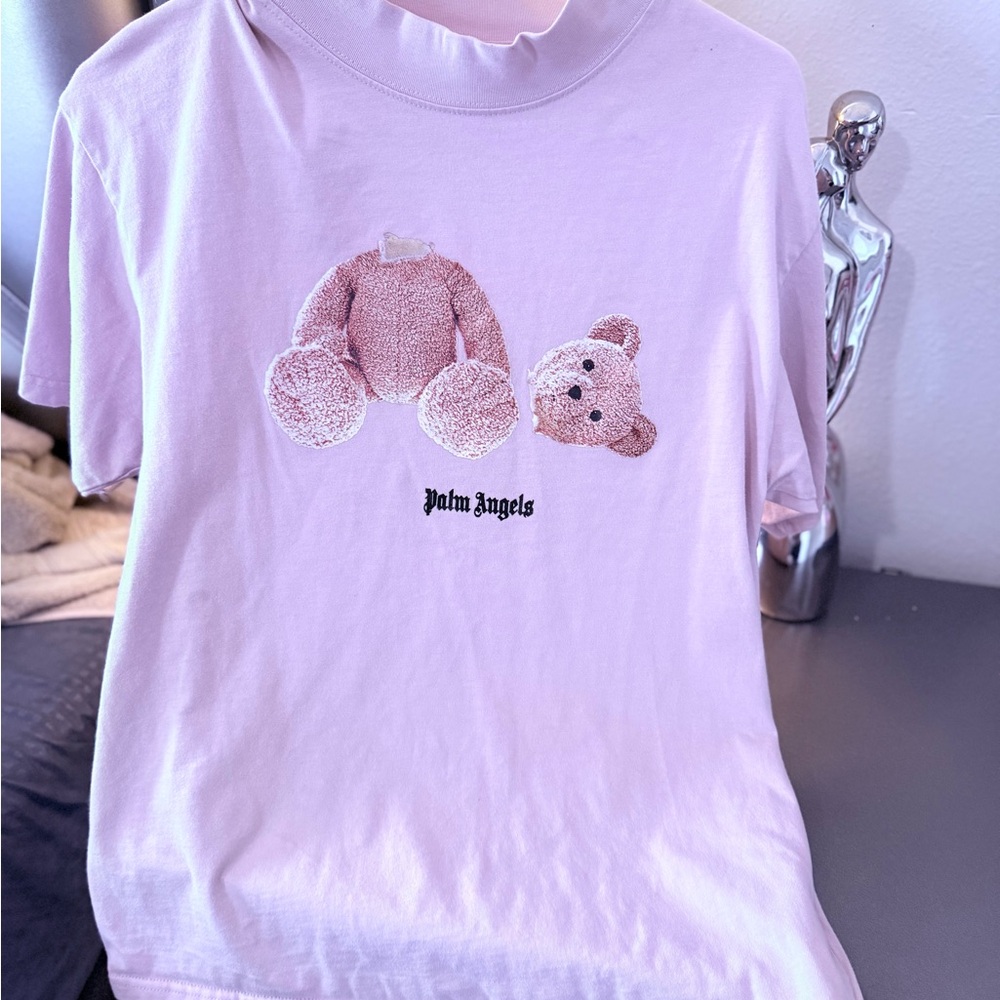 Palm Angels Kids Light Purple Teddy Graphic Tee